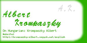 albert krompaszky business card